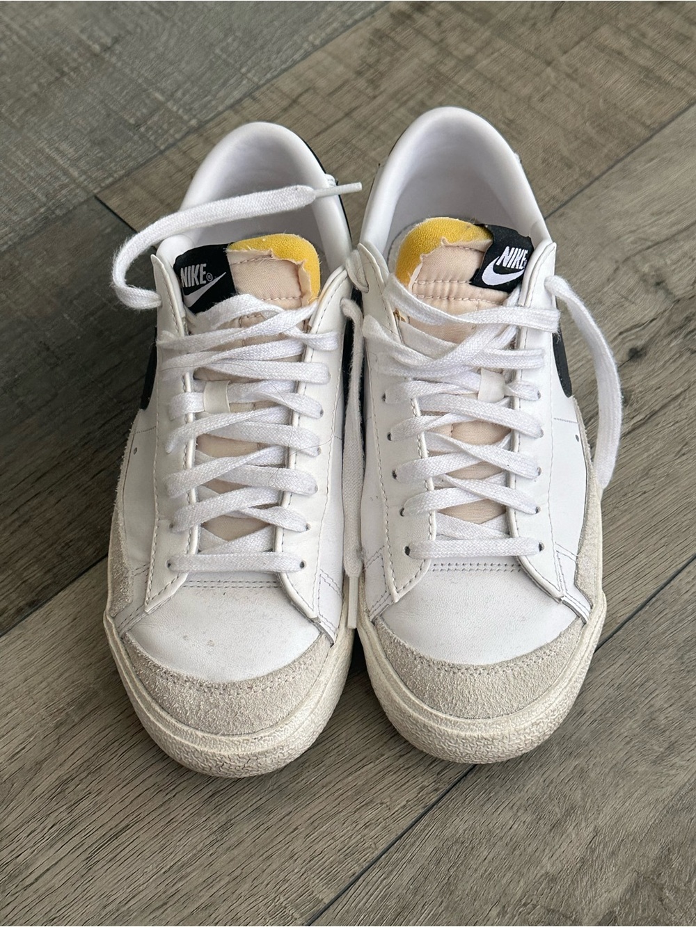 Nike White Sneaker Interior Size Tag Detail